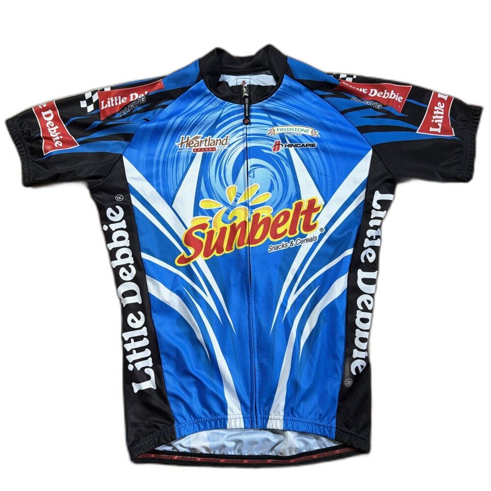 HINCAPIE Cycling Jersey Men’s 2XL Blue Short Sleeve Little Debbie McKee Racing